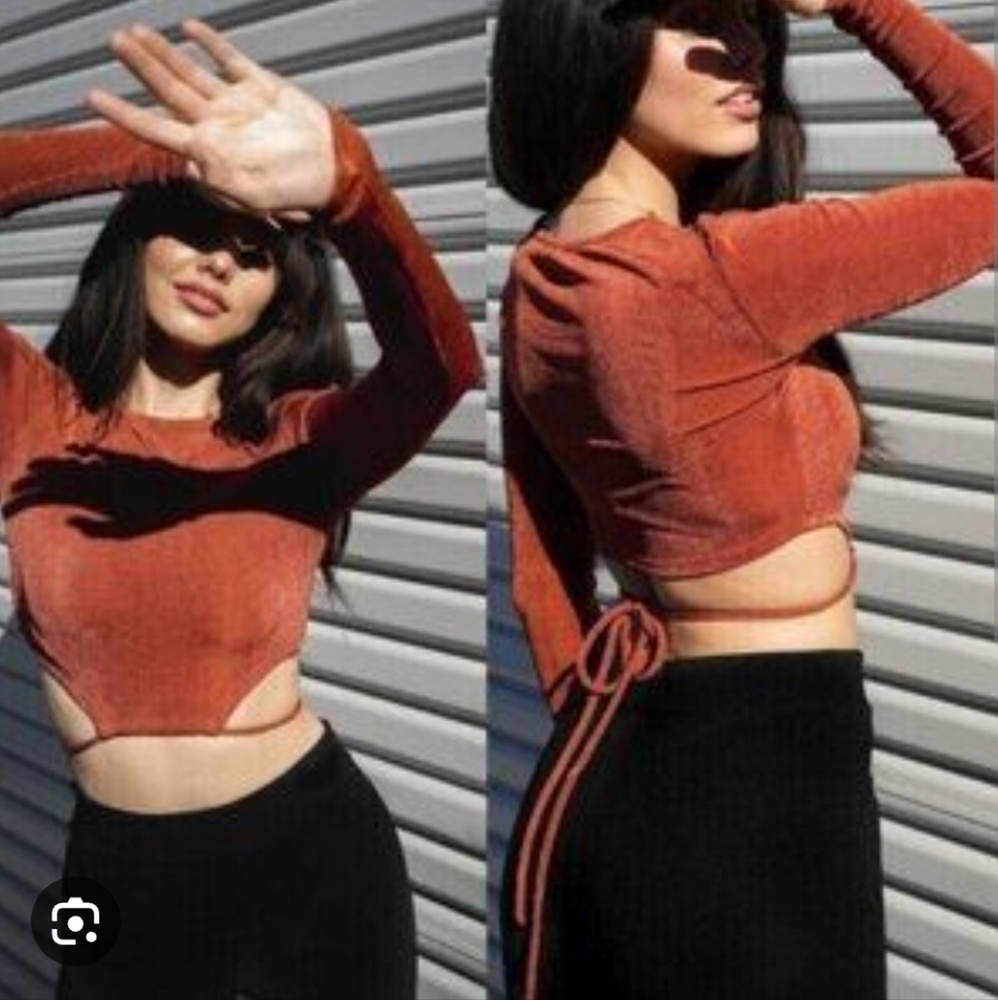 Elodie Sting Tie Crop Top